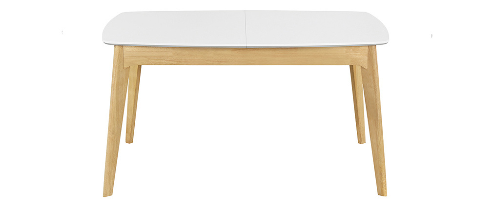Tisch ausziehbar skandinavisch Weiß und Holz Länge 140-180 ...
