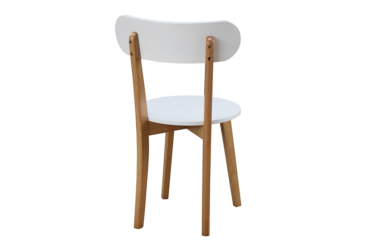 Tisch und 4 Gartensthle Wei und Holz LEENA