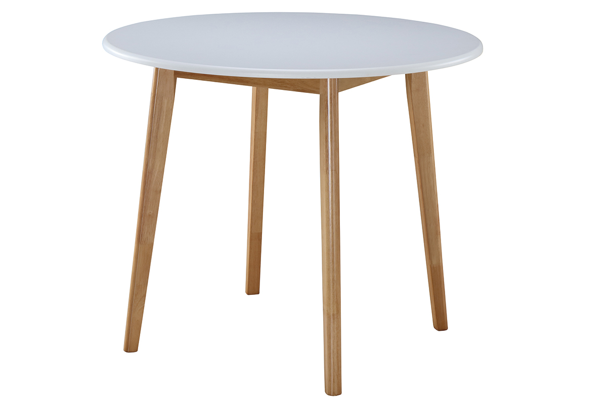 Tisch und 4 Gartensthle Wei und Holz LEENA