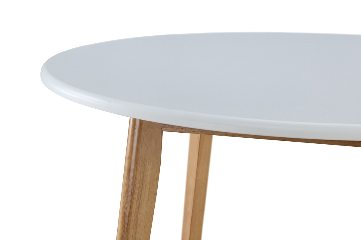 Tisch und 4 Gartensthle Wei und Holz LEENA