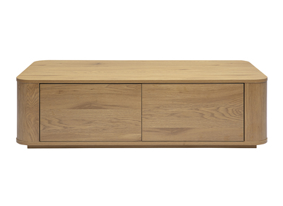 Tischcouchtisch rechteckig mit Stauraum 2 Schubladen Holzoptik helles Eiche L120 cm NEGAN