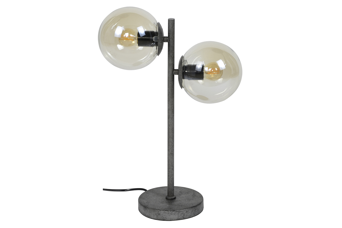 Tischlampe aus Glas und Metall Vintage GLOB