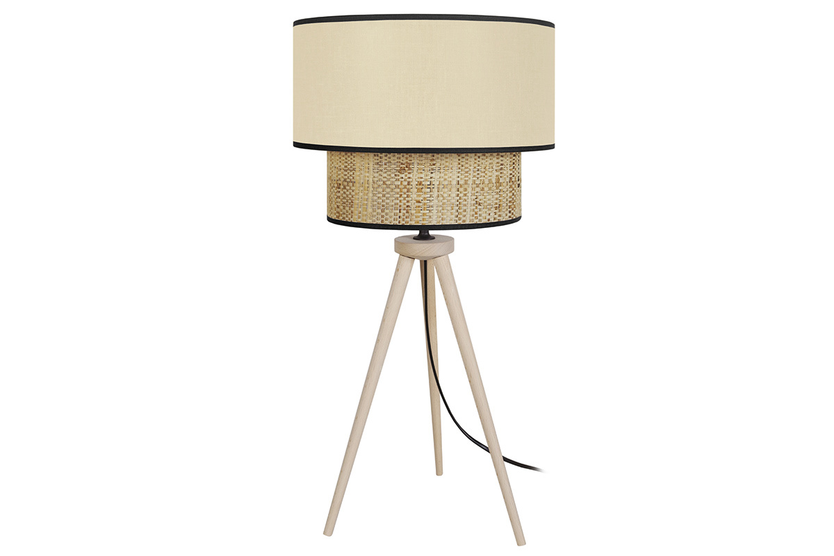 Tischlampe Bimaterial Jute und naturell Gewebe CHILL