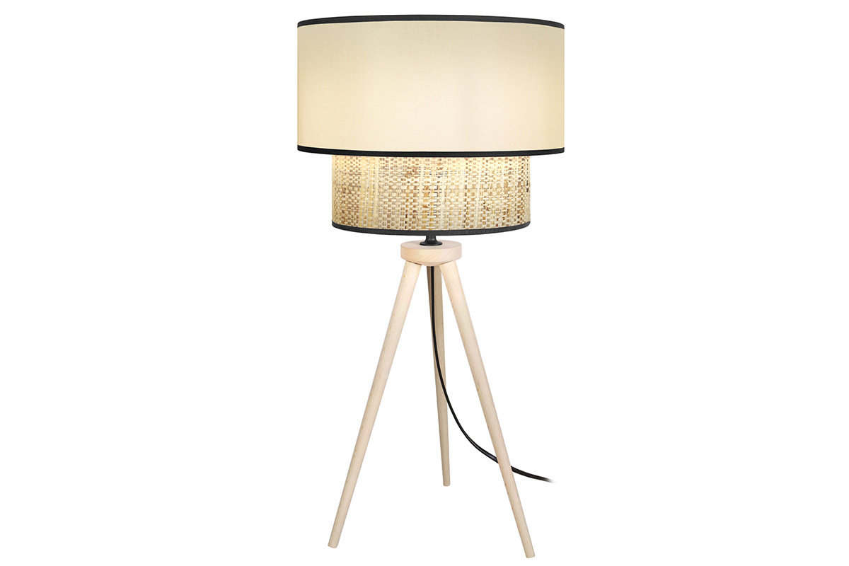 Tischlampe Bimaterial Jute und naturell Gewebe CHILL