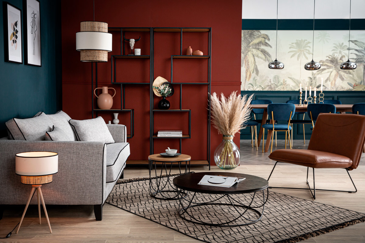 Tischlampe Bimaterial Jute und naturell Gewebe CHILL