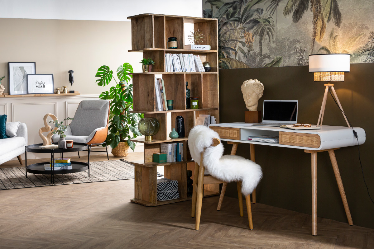 Tischlampe Bimaterial Jute und naturell Gewebe CHILL