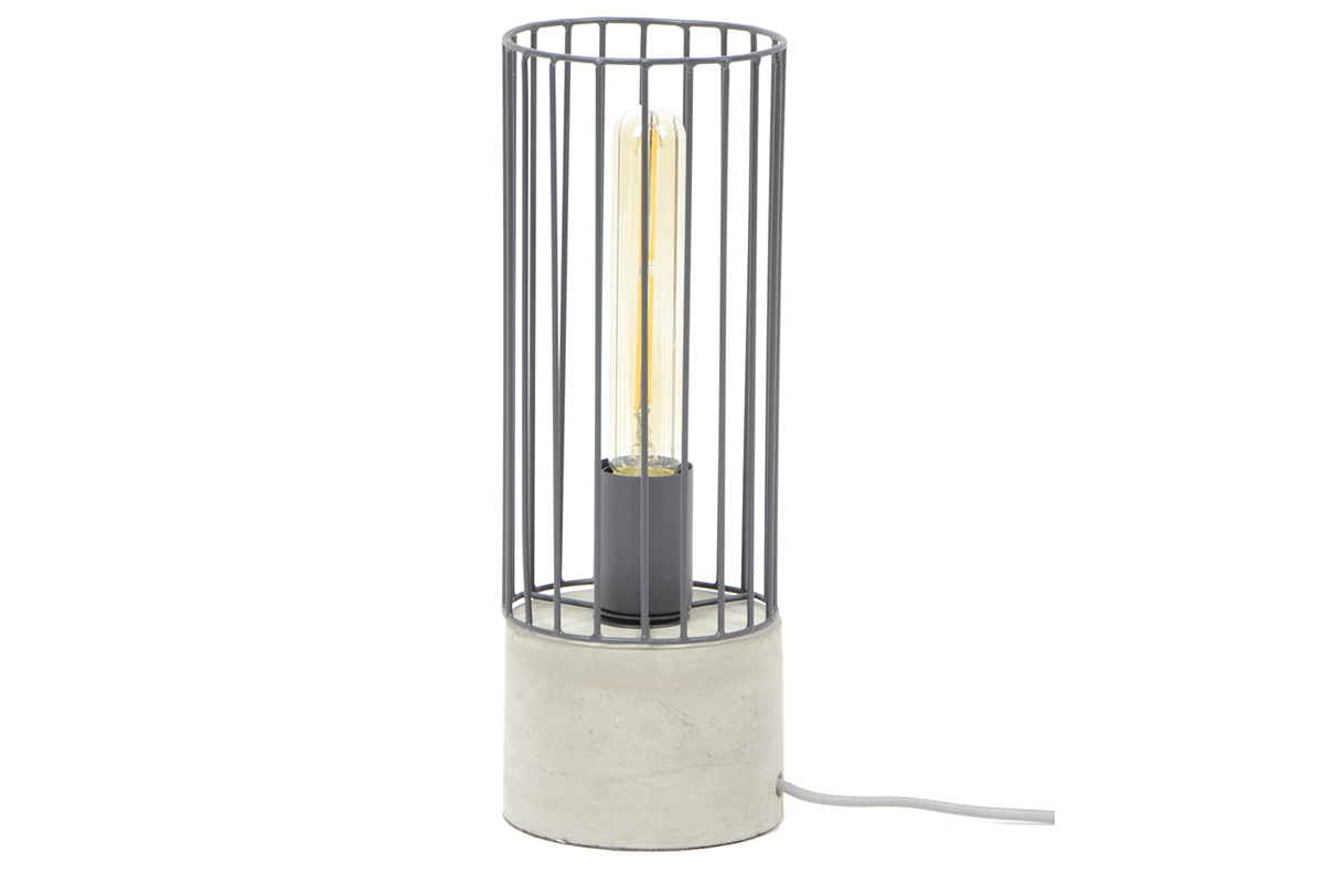 Tischlampe Industrial aus Metall Zementfundament CONCRETE