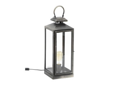 Tischlampe Laternenform altsilberfarben LANTERNA - Tischlampe Laternenform altsilberfarben LANTERNA