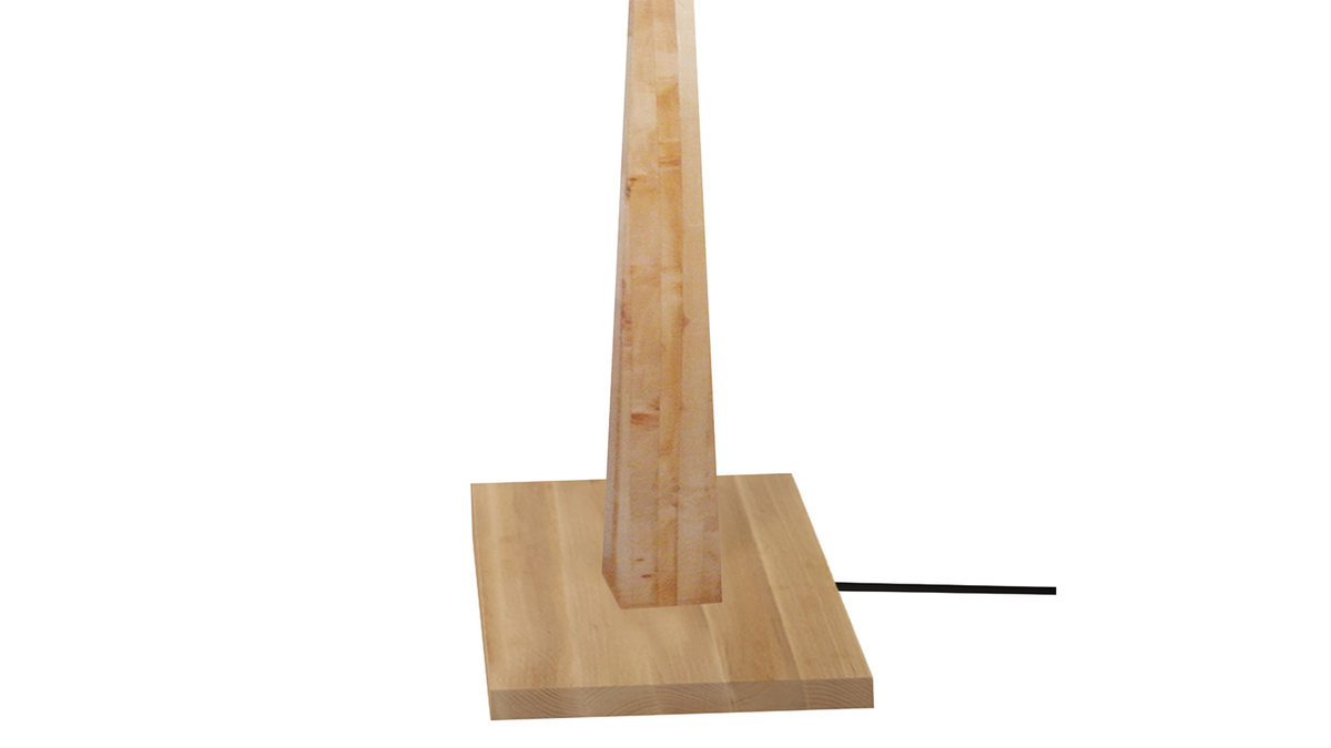 Tischlampe mit Holzfen ecru NIDRA