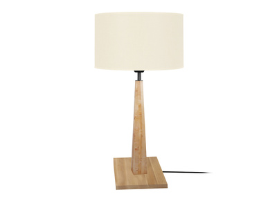 Tischlampe mit Holzfüßen ecru NIDRA
