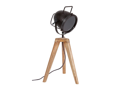 Tischleuchte aus Holz und Metall dreibeinig STUDIO - Tischleuchte aus Holz und Metall dreibeinig STUDIO