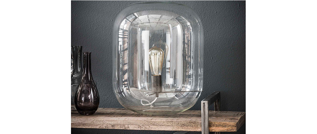 Tischleuchte mit Glaskuppel D35 cm ANCY
