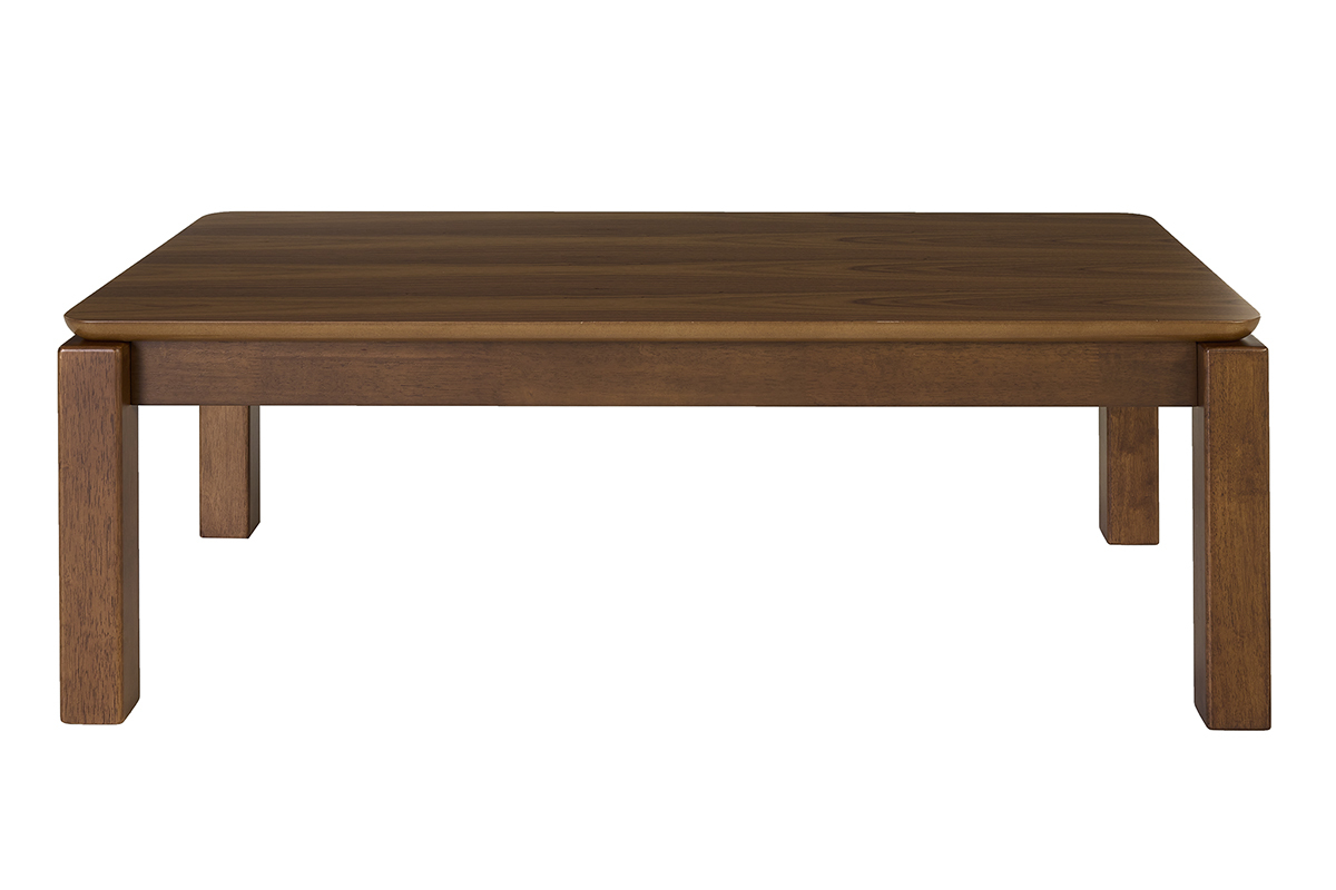 Rechteckiger Couchtisch aus dunklem Holz Walnuss, 120 cm L, Frontansicht