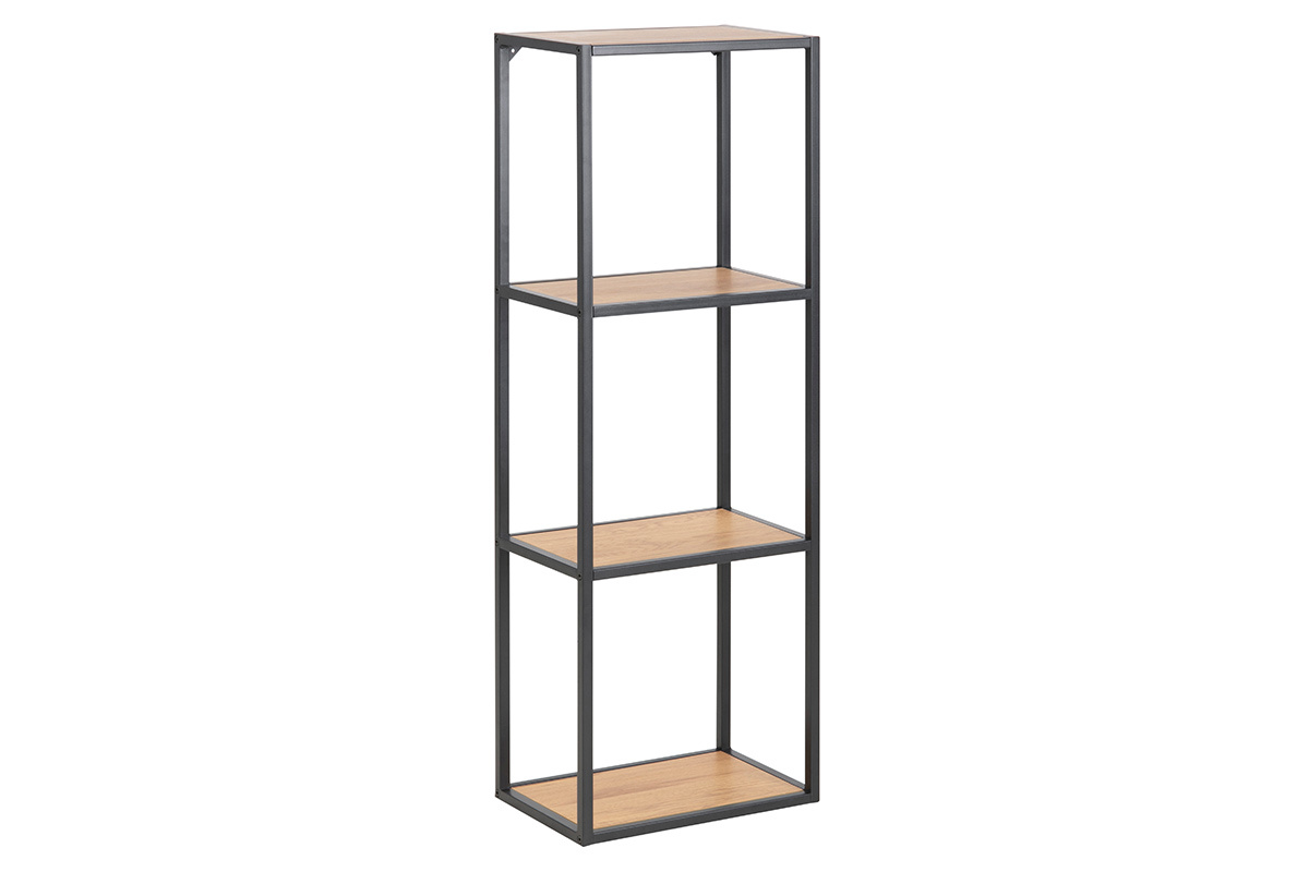 TRESCA industrielles Wandregal aus Metall und Holz H108 cm