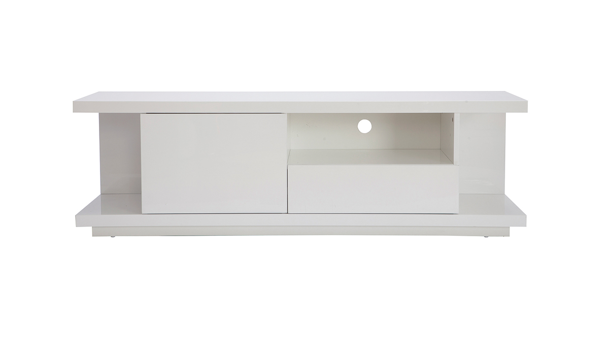 TV-Designmöbel, in weißem Hochglanzlack, Breite 150 cm KARY