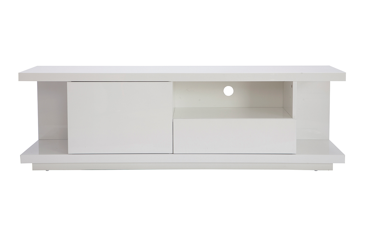 TV-Designmbel, in weiem Hochglanzlack, Breite 150 cm KARY