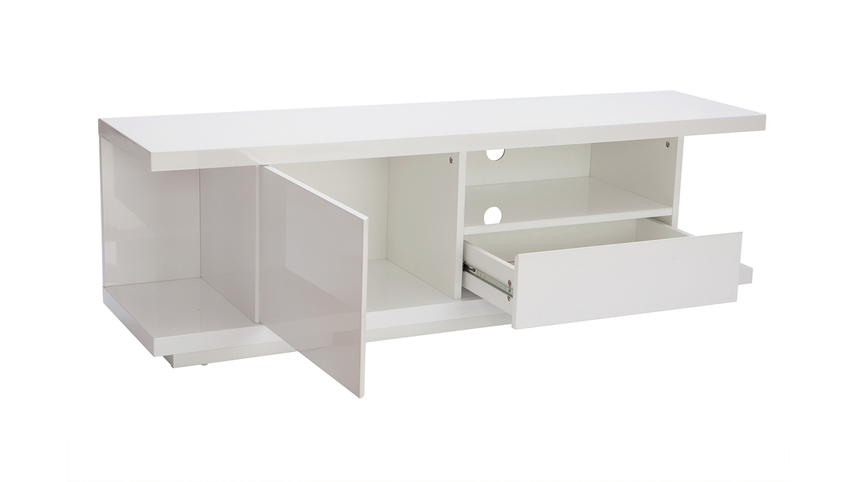 TV-Designmbel, in weiem Hochglanzlack, Breite 150 cm KARY