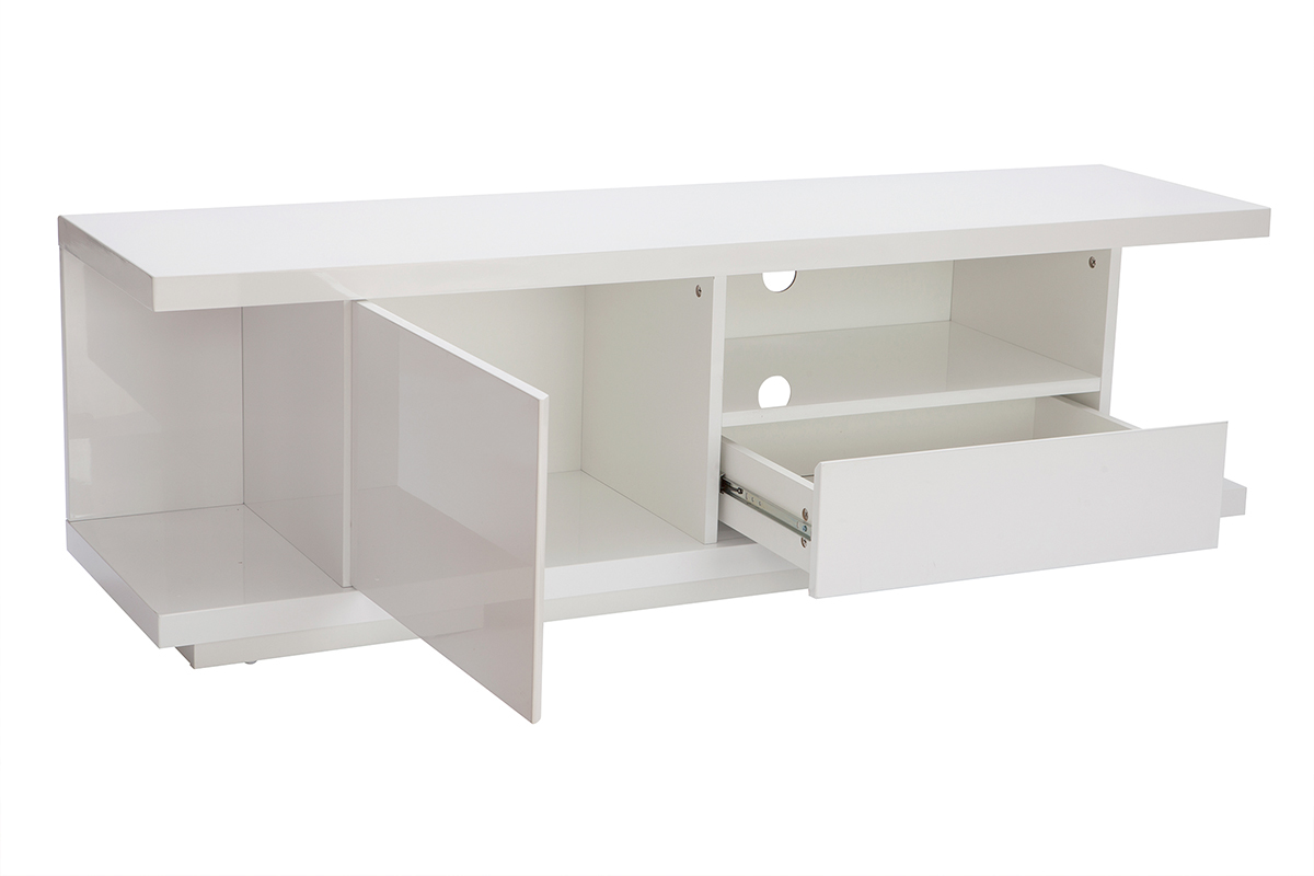TV-Designmbel, in weiem Hochglanzlack, Breite 150 cm KARY