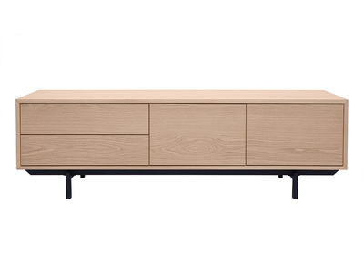 TV-Möbel aus Eichenholz mit geschlossenen Aufbewahrungsmöglichkeiten L160 cm MANNY