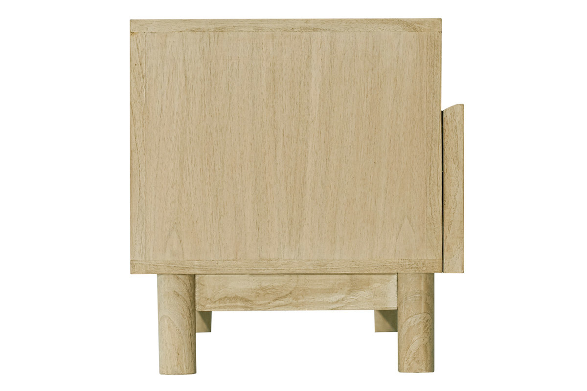 TV-Mbel aus hellem Holz und Rattangeflecht L120 cm GALINA