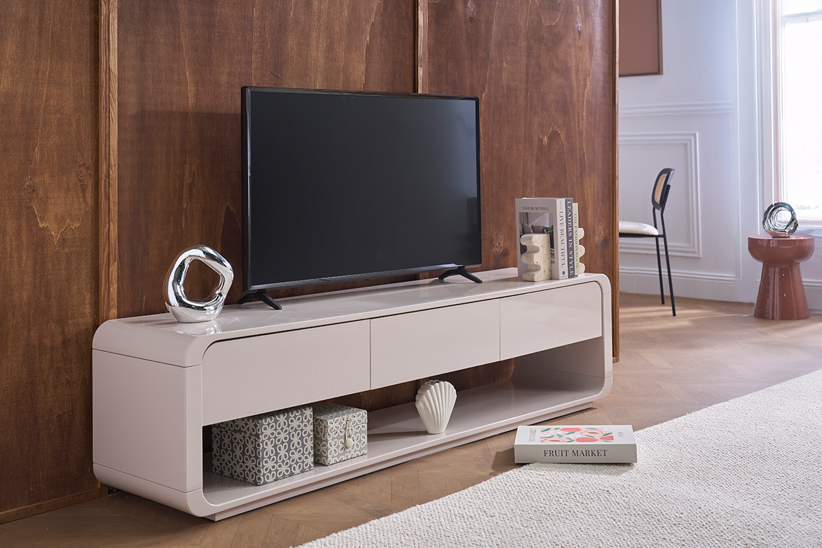 TV-M�bel Design beige gl�nzend mit 3 Schubladen L179.5 cm SAILOR