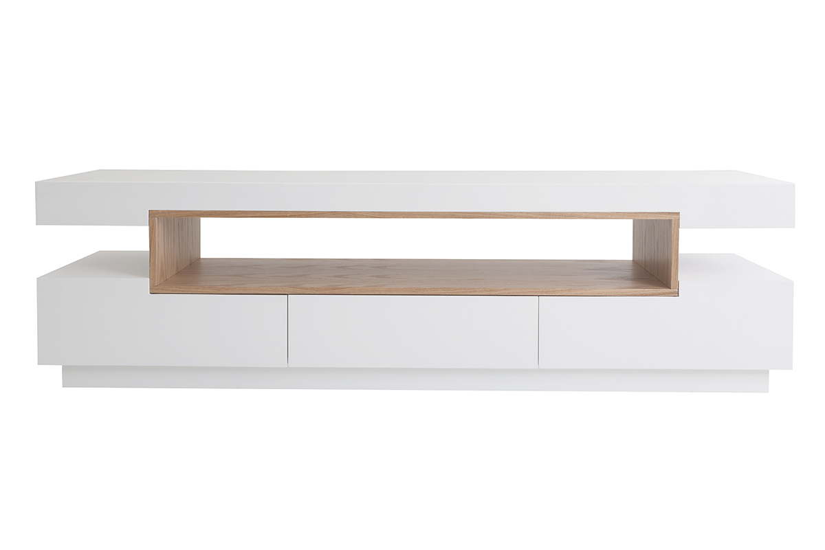 TV-Mbel Design wei und Holz L200 cm LIVO