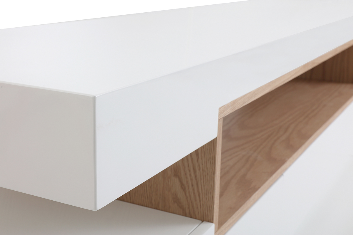 TV-Mbel Design wei und Holz L200 cm LIVO