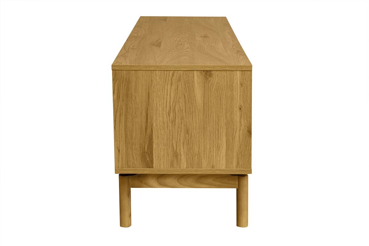 TV-M�bel YSEULT aus Eichenholz, Seitenansicht, L�nge 160 cm, klarer skandinavischer Stil.