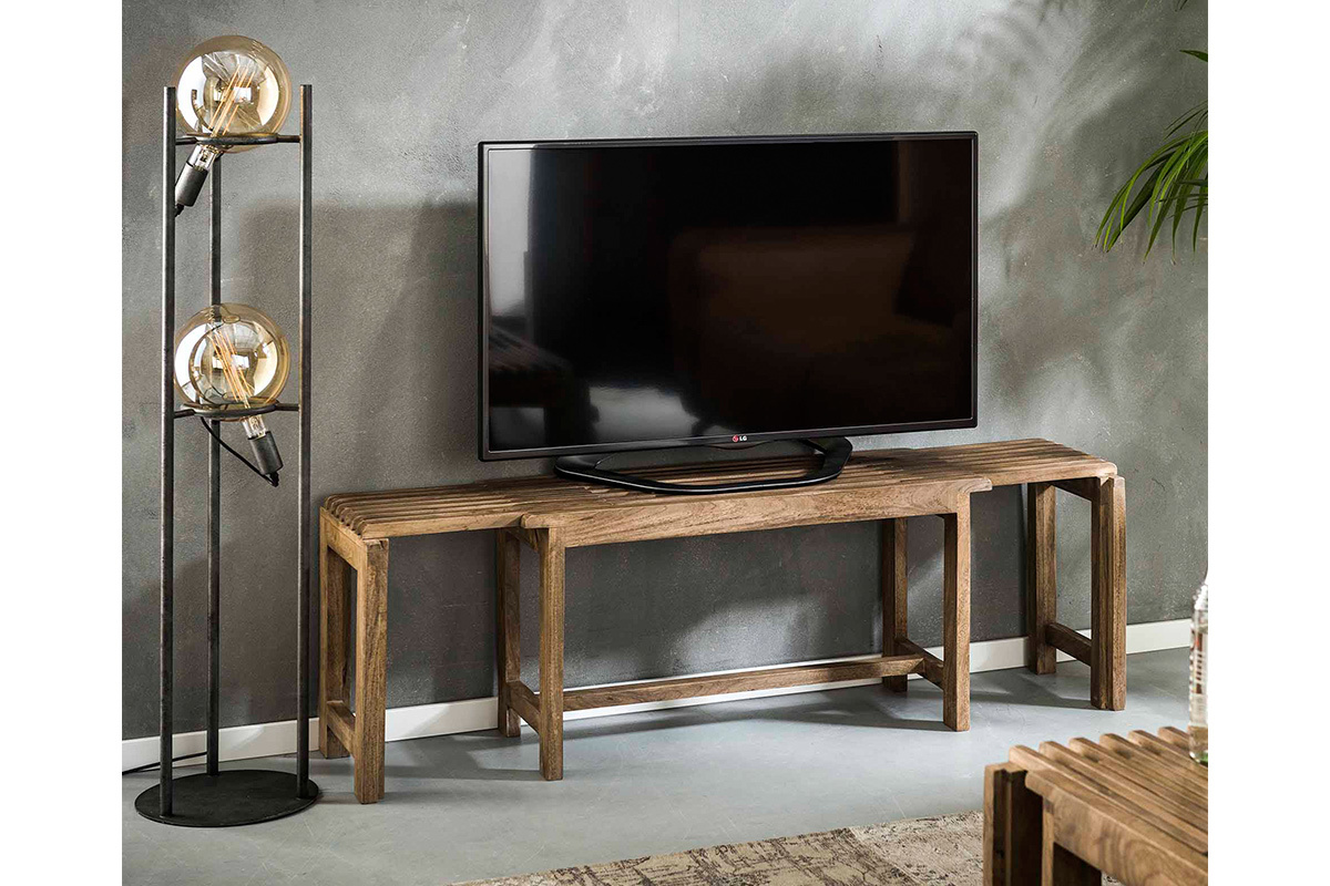 TV-Mbel erweiterbar aus Mangoholz SHUTTERS