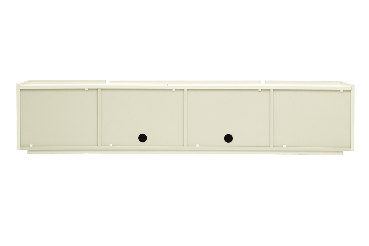 Gl�nzender, beige lackierter Fernsehschrank mit Stauraum, L199,8 cm, R�ckansicht.