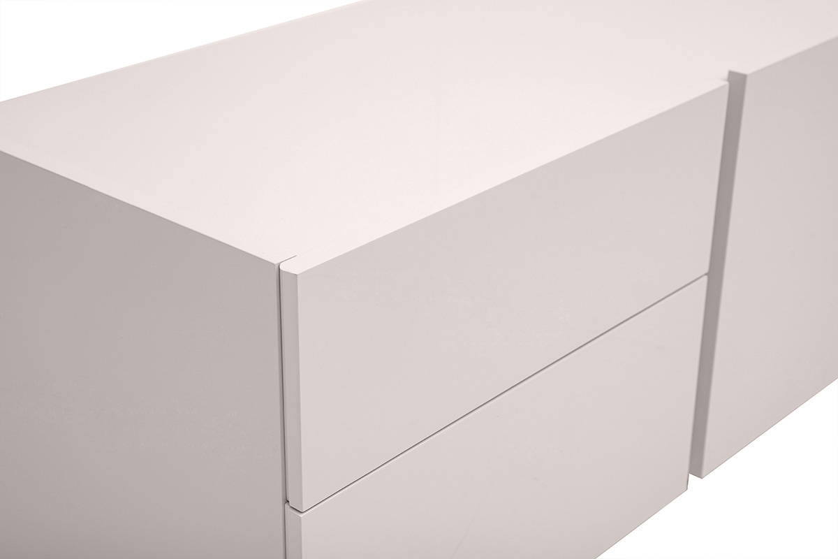 TV-M�bel in gl�nzendem Beige mit Stauraum L199.8 cm ISAURE