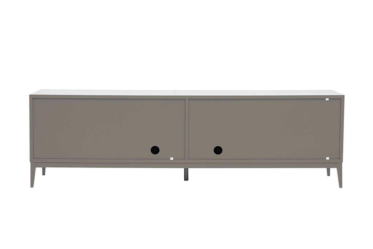 Design-TV-M�bel in mattem Grau lackiert mit Stauraum, R�ckansicht, L180 cm.