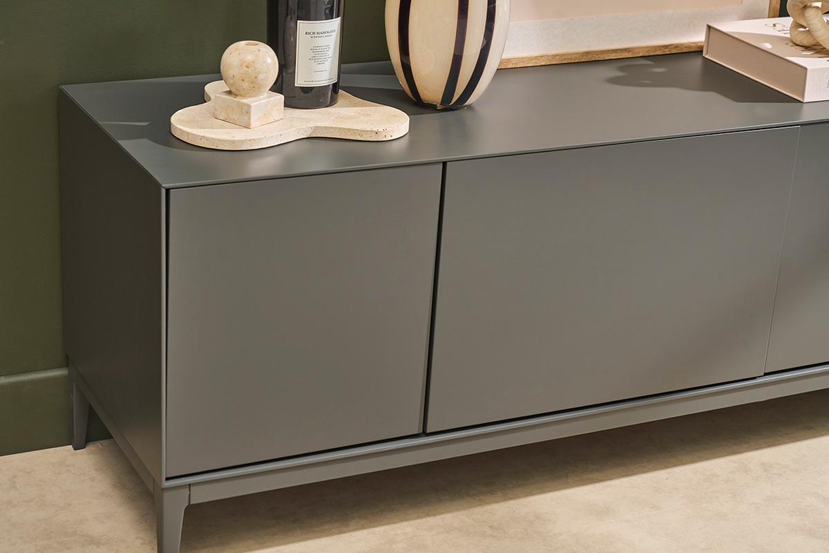 TV-M�bel in Grau mit Aufbewahrung L180 cm GRAY