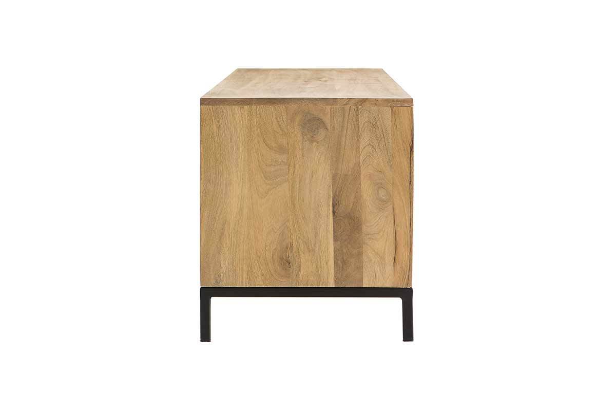 TV-Mbel industrieller Stil Mangoholz und Metall perforiert RACK