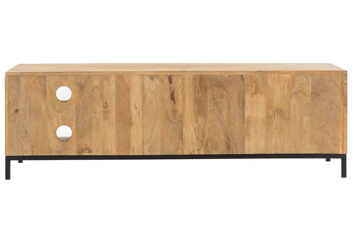 TV-Mbel industrieller Stil Mangoholz und Metall perforiert RACK