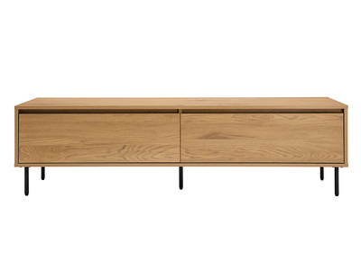 TV-Möbel mit hellem Holzfinish in Eiche 2 Schubladen L160 cm ARAGON
