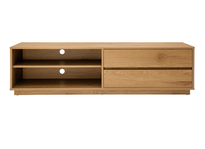 TV-Möbel mit hellem Holzfinish in Eiche 2 Schubladen L160 cm MADERO