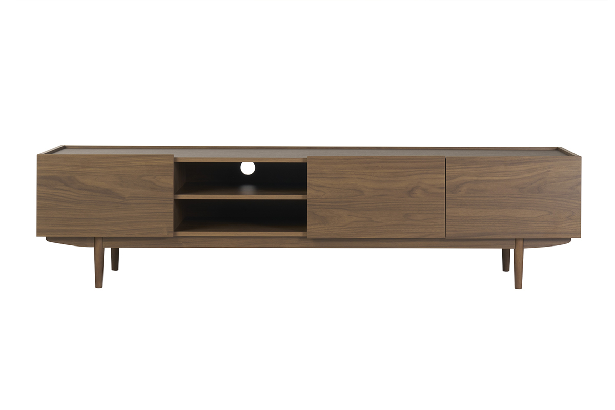 TV-Mbel mit Tren aus dunklem Holz B180 cm SANAA