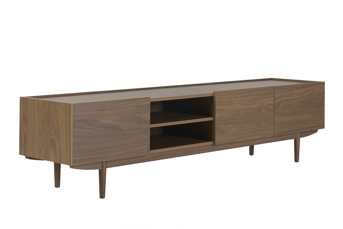 TV-Mbel mit Tren aus dunklem Holz B180 cm SANAA