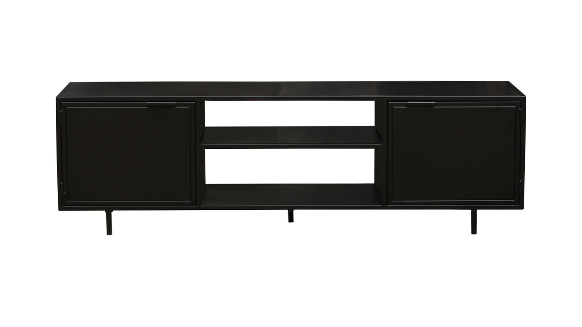 TV-Möbel schwarz mit 2 Türen L150 KARL