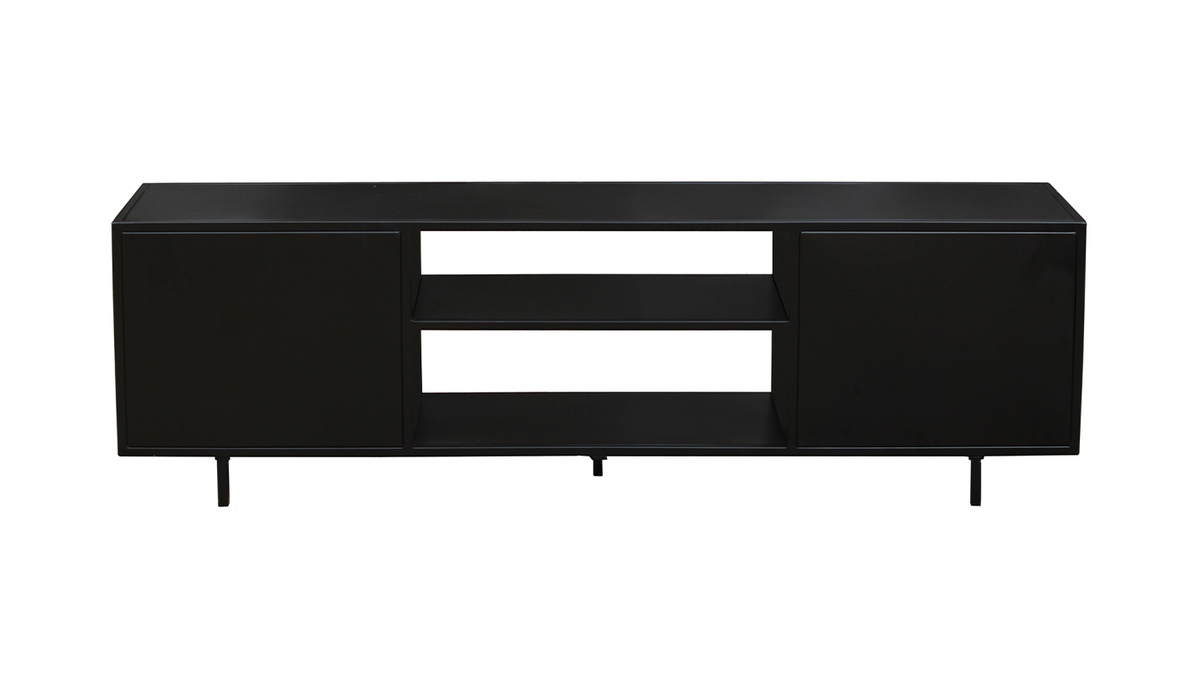 TV-Möbel schwarz mit 2 Türen L150 KARL