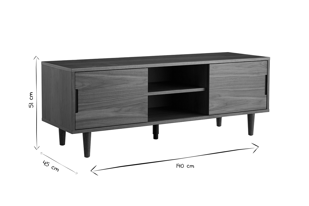 TV-Mbel Walnussfarben mit Schiebetren L140 cm RYDD