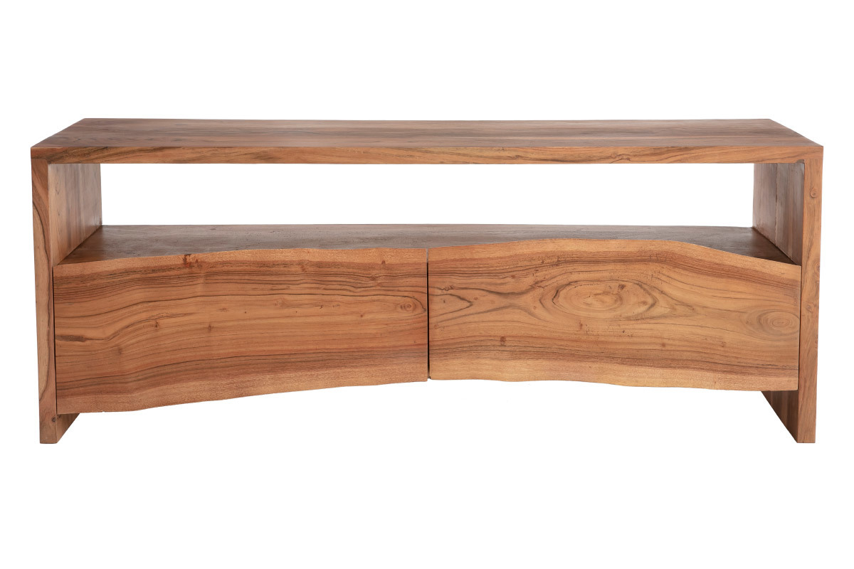 TV-Schrank aus massivem Akazienholz und Schubladen B 130 cm BOHEMIAN