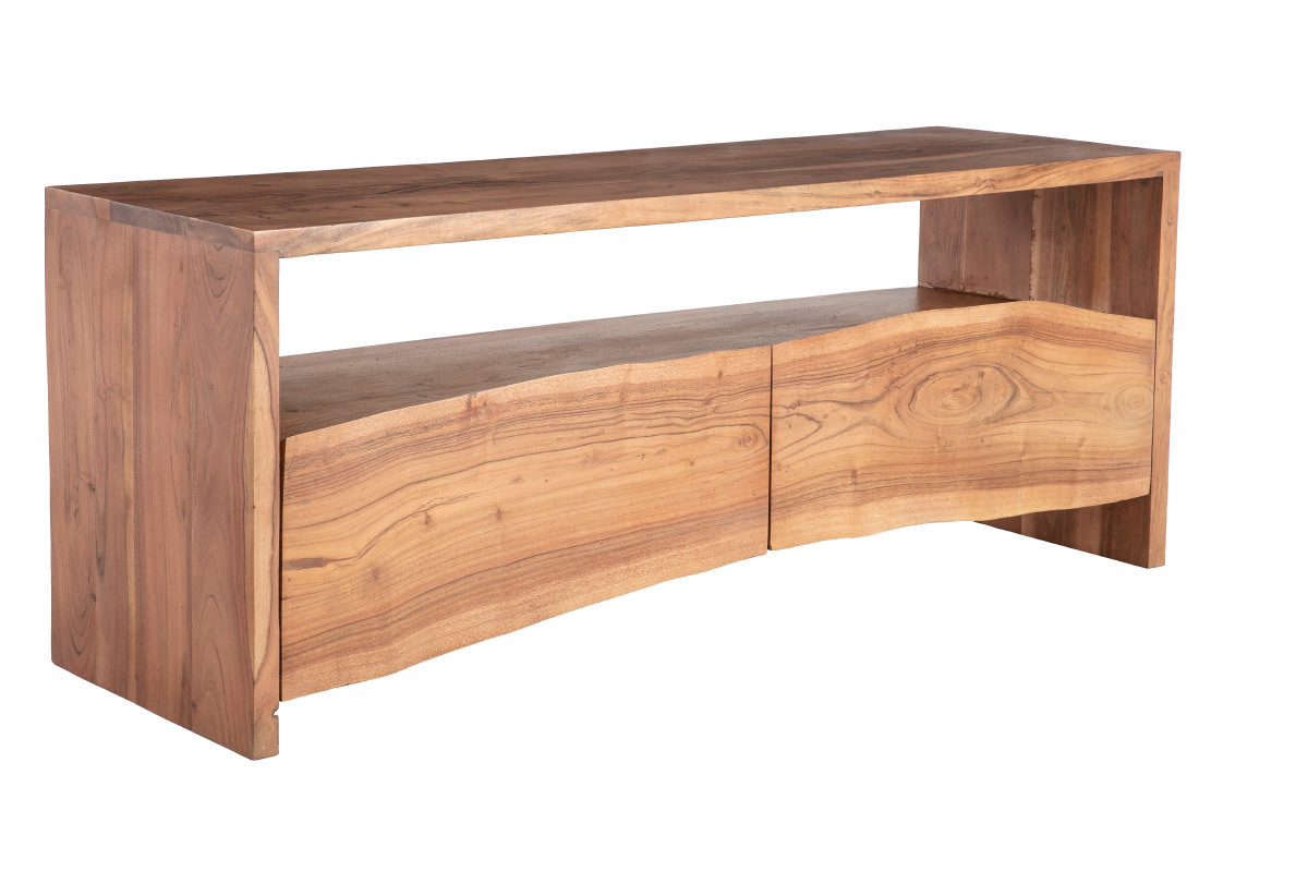 TV-Schrank aus massivem Akazienholz und Schubladen B 130 cm BOHEMIAN