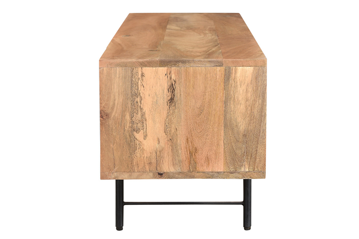 TV-Schrank aus massivem Mangoholz mit erhhten Tren L120 cm AGRA