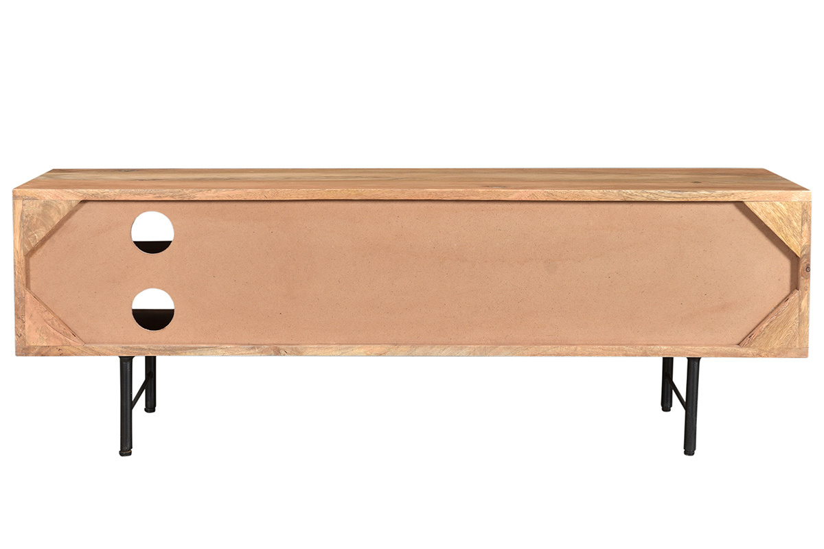 TV-Schrank aus massivem Mangoholz mit erhhten Tren L120 cm AGRA