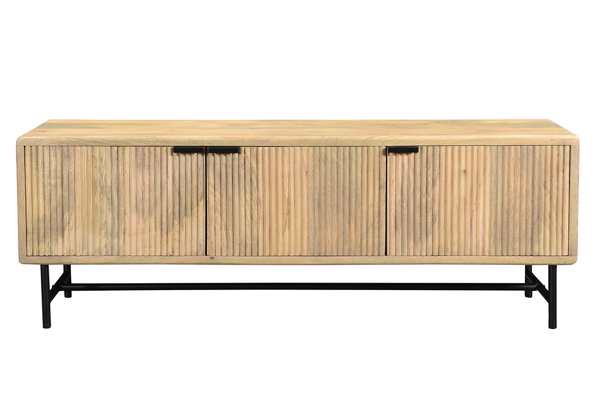 TV-Schrank Mangoholz und Metall B 145 cm JUNO