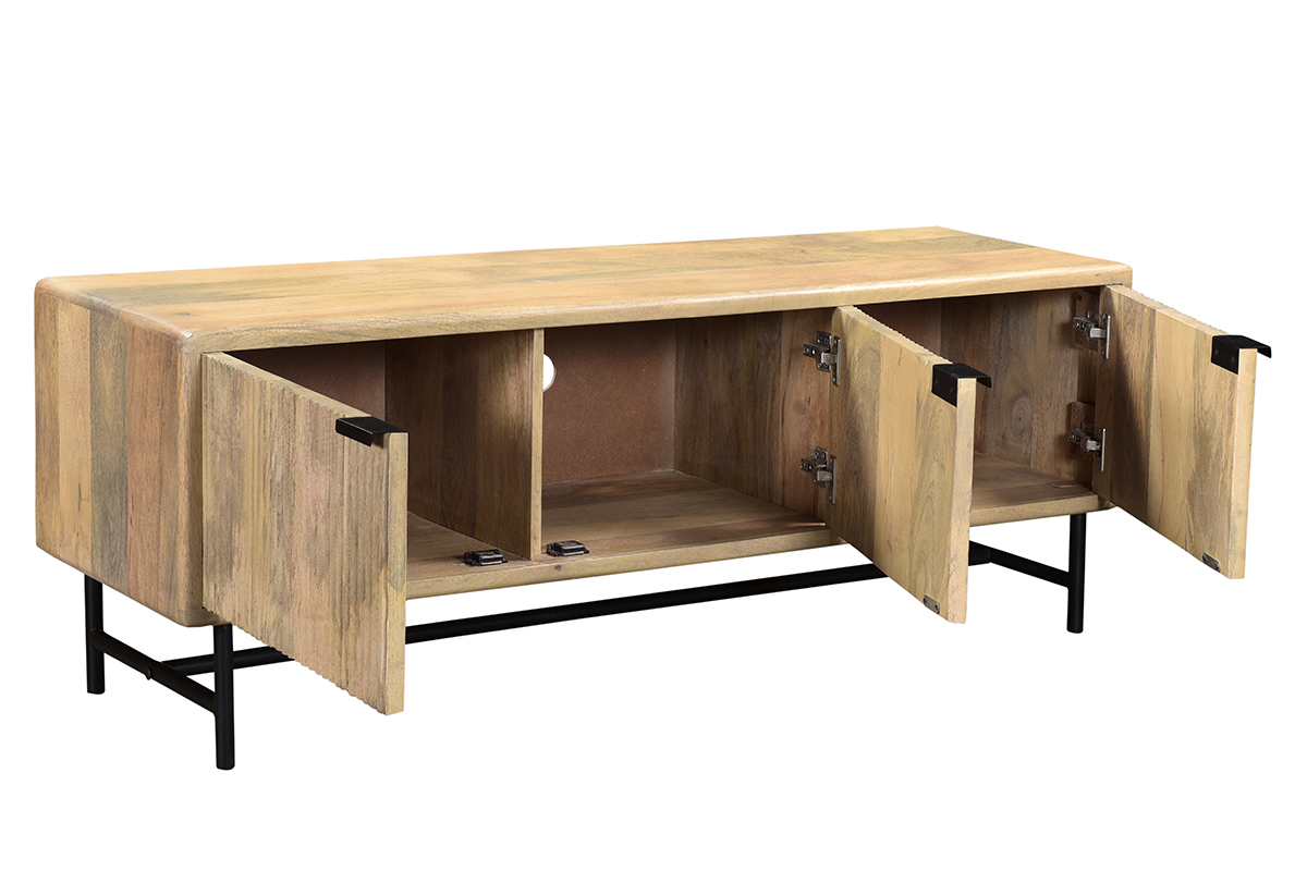 TV-Schrank Mangoholz und Metall B 145 cm JUNO