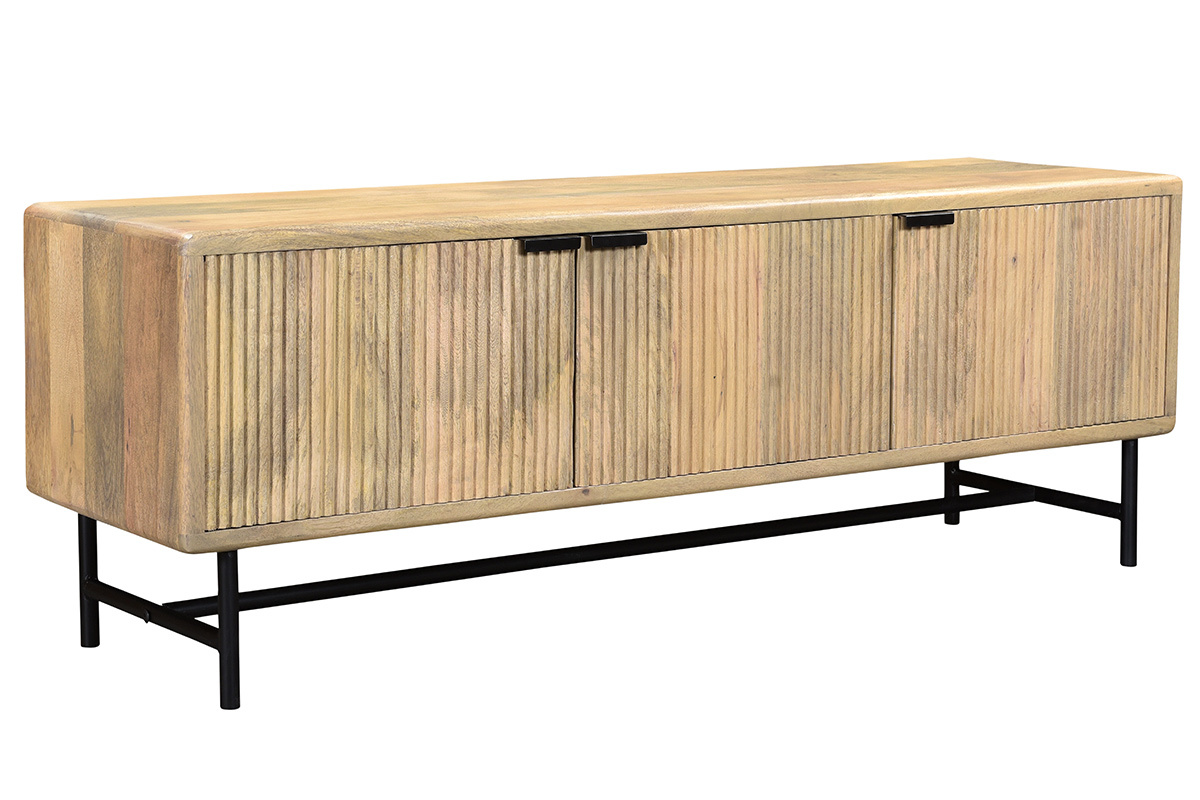 TV-Schrank Mangoholz und Metall B 145 cm JUNO