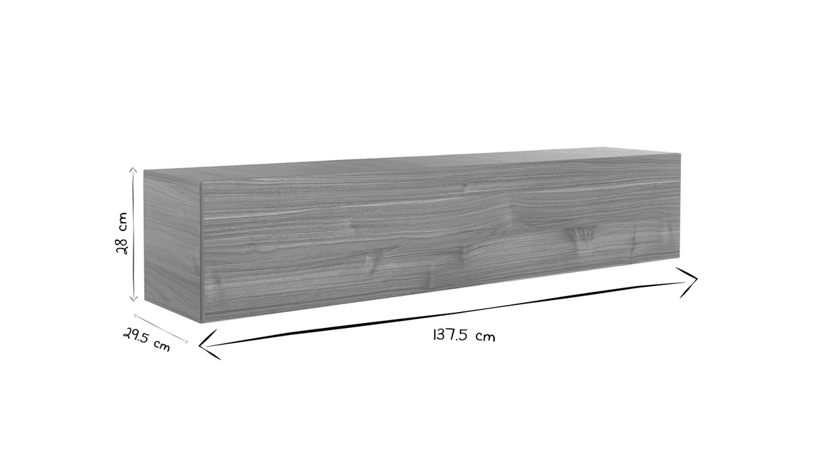 TV-Wandelement horizontal helles Nussbaumholz ETERNEL